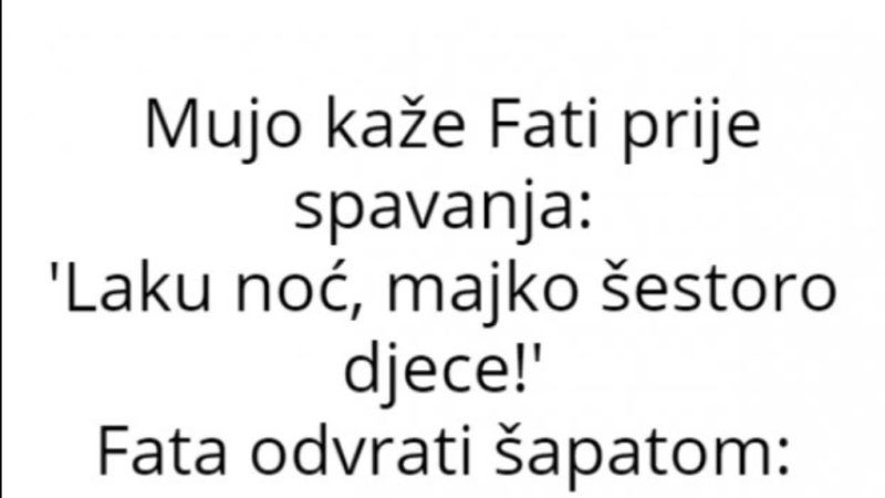 VIC DANA : Mujo se obratio Fati prije spavanja