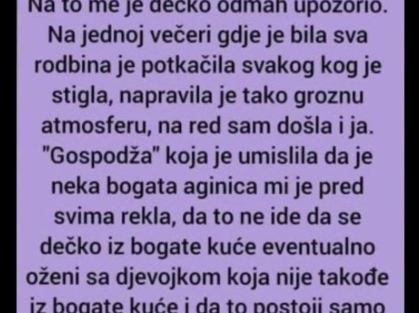 “Majka mog dečka voli da ponižava ljude”