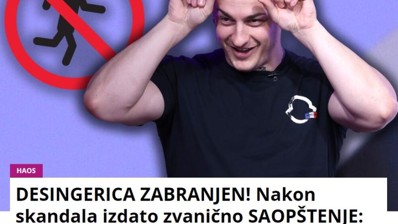 DESINGERICA ZABRANJEN! Nakon skandala izdato zvanično SAOPŠTENJE: Neće niko da BIJE našu decu! DIGLA SE KUKA I MOTIKA (FOTO)