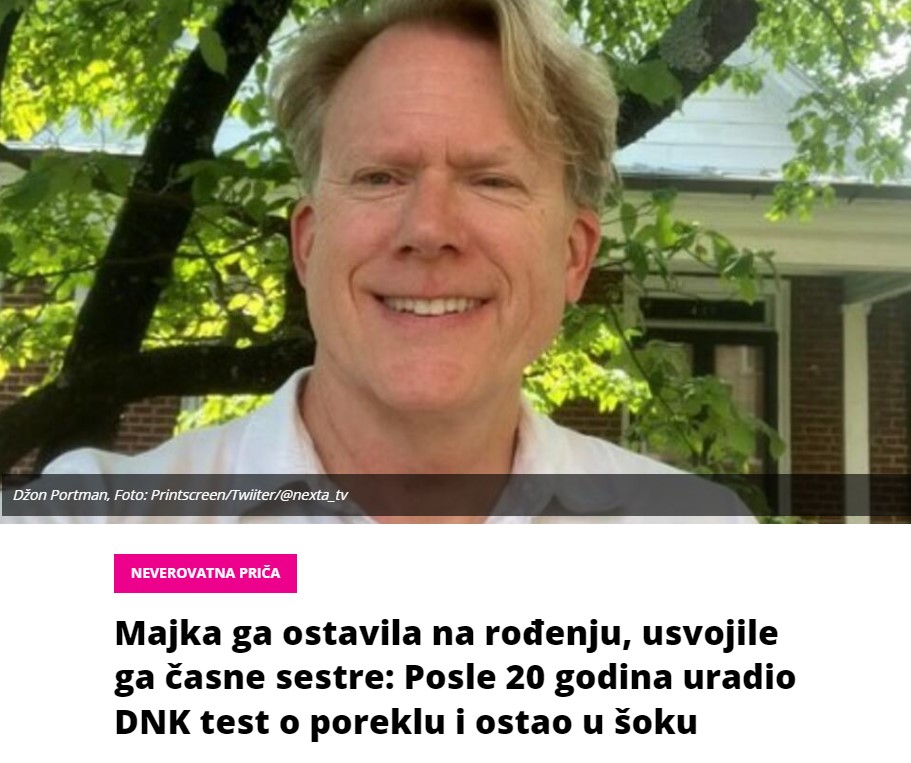 Majka ga ostavila na rođenju, usvojile ga časne sestre: Posle 20 godina uradio DNK test o poreklu i ostao u šoku