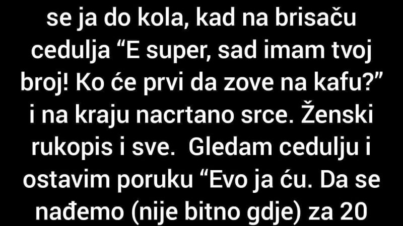 “Na parkingu sam zagradio neko auto…”