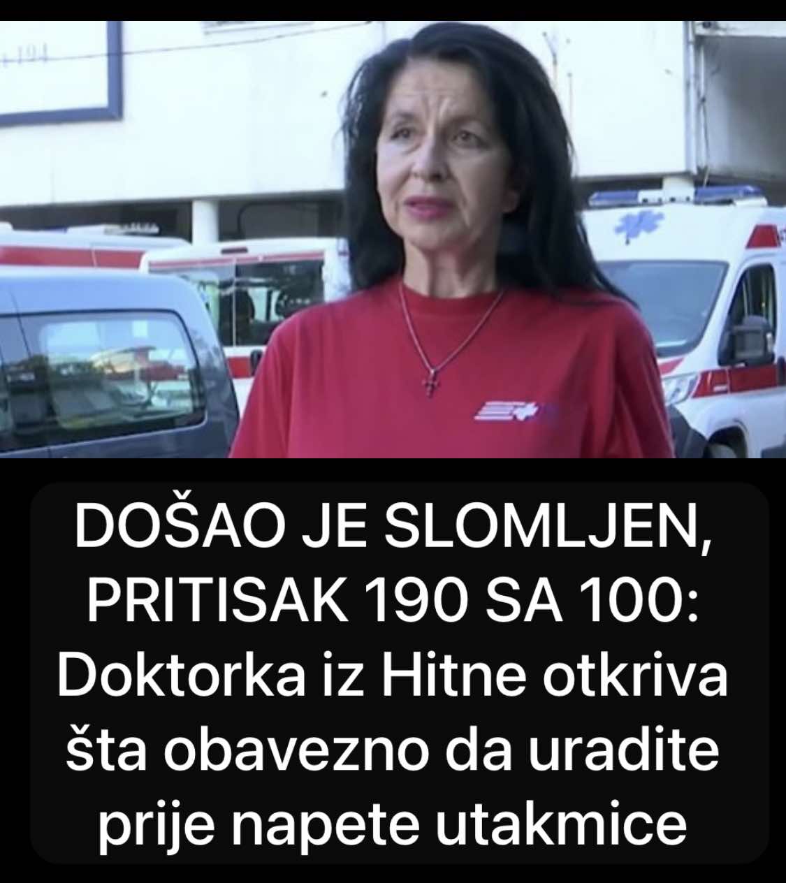 Doktorka iz Hitne otkriva šta obavezno da uradite prije napete utakmice