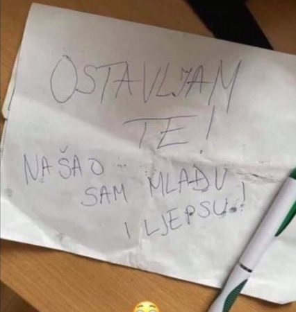 Profesor matematike ostavio poruku svojoj ženi