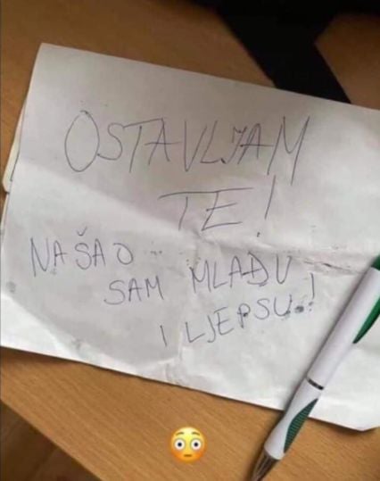 Profesor matematike ostavio poruku svojoj ženi