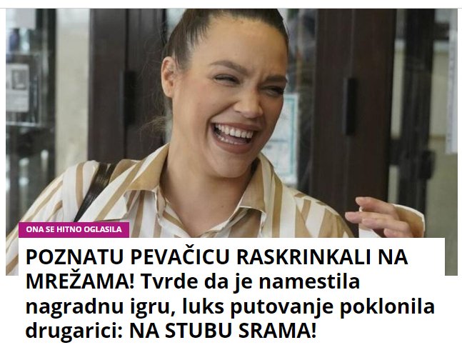 POZNATU PEVAČICU RASKRINKALI NA MREŽAMA! Tvrde da je namestila nagradnu igru, luks putovanje poklonila drugarici: NA STUBU SRAMA!