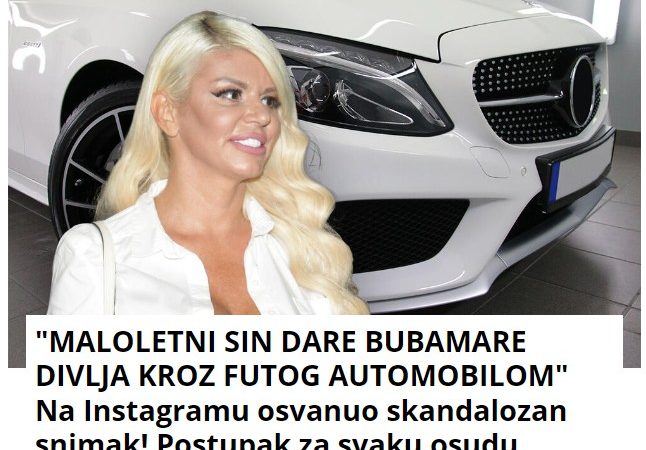 “MALOLETNI SIN DARE BUBAMARE DIVLJA KROZ FUTOG AUTOMOBILOM” Na Instagramu osvanuo skandalozan snimak! Postupak za svaku osudu