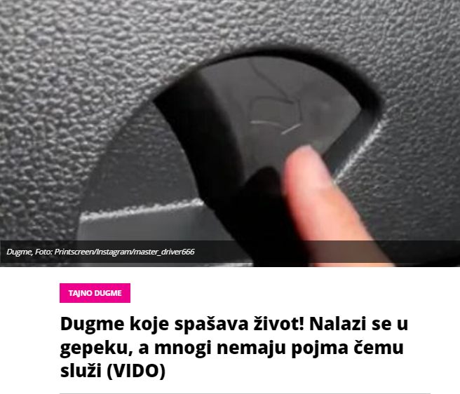 Dugme koje spašava život! Nalazi se u gepeku, a mnogi nemaju pojma čemu služi (VIDO)