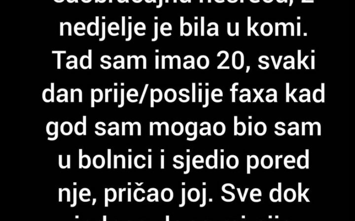 “Moja djevojka je prije 4 god djevojka doživjela tešku nesreću”