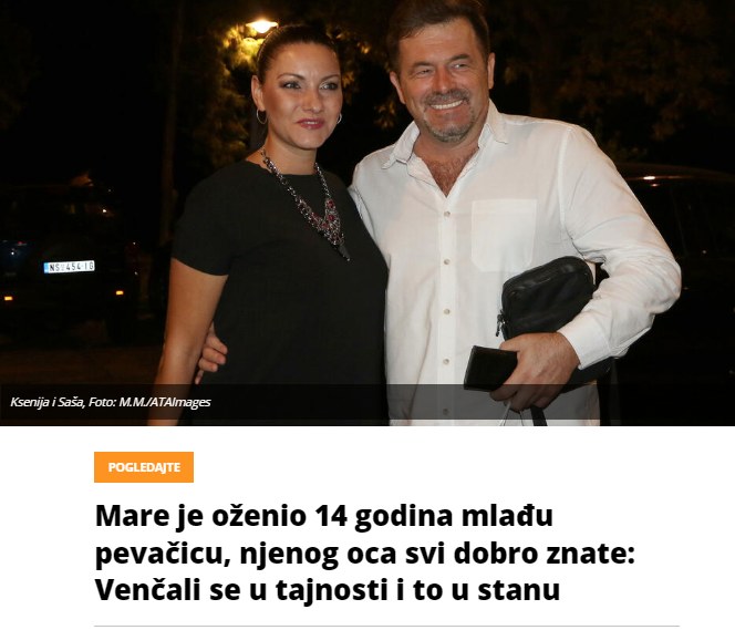 Mare je oženio 14 godina mlađu pevačicu, njenog oca svi dobro znate: Venčali se u tajnosti i to u stanu