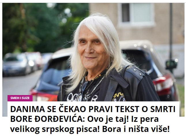 DANIMA SE ČEKAO PRAVI TEKST O SMRTI BORE ĐORĐEVIĆA: Ovo je taj! Iz pera velikog srpskog pisca! Bora i ništa više!