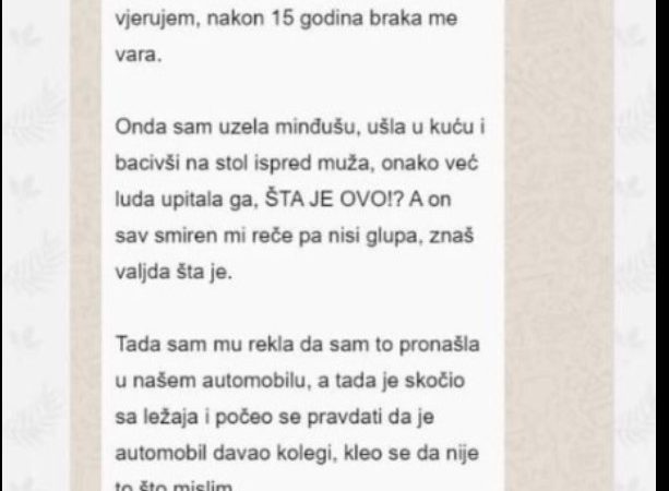 “Juče sam prala i čistila automobil i ispod sjedišta pronašla minđušu”