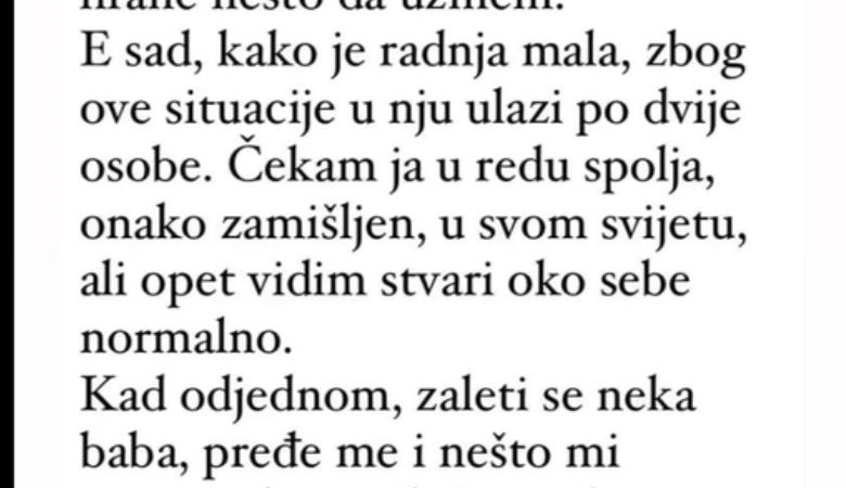 “Vraćao se ja jučer s faksa, te usput htjedoh da svratim do zdrave hrane”