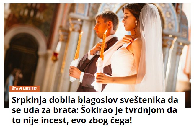 Srpkinja dobila blagoslov sveštenika da se uda za brata: Šokirao je tvrdnjom da to nije incest, evo zbog čega!