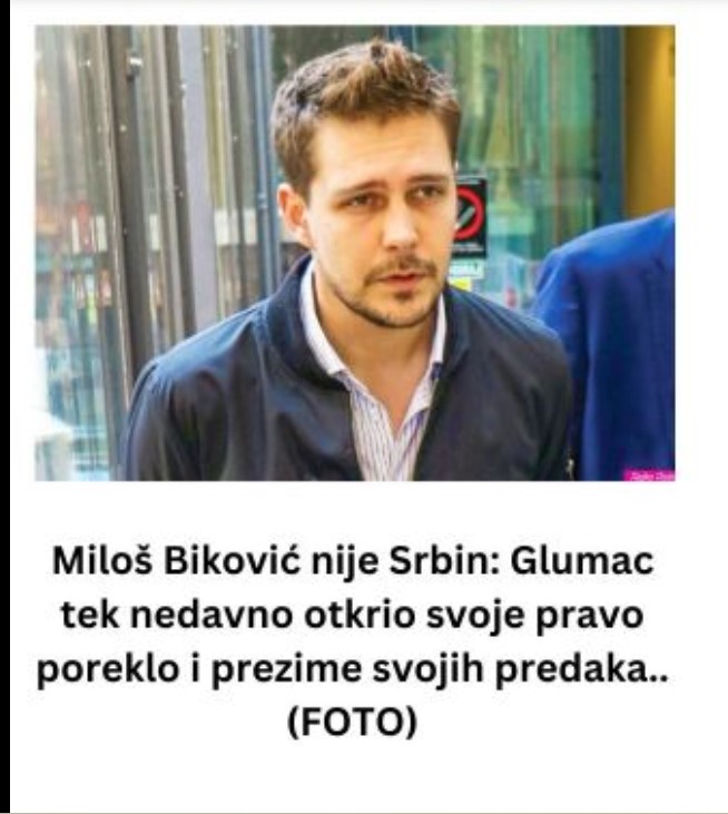 Miloš Biković nije Srbin: Glumac tek nedavno otkrio svoje pravo poreklo i prezime svojih predaka..(FOTO)