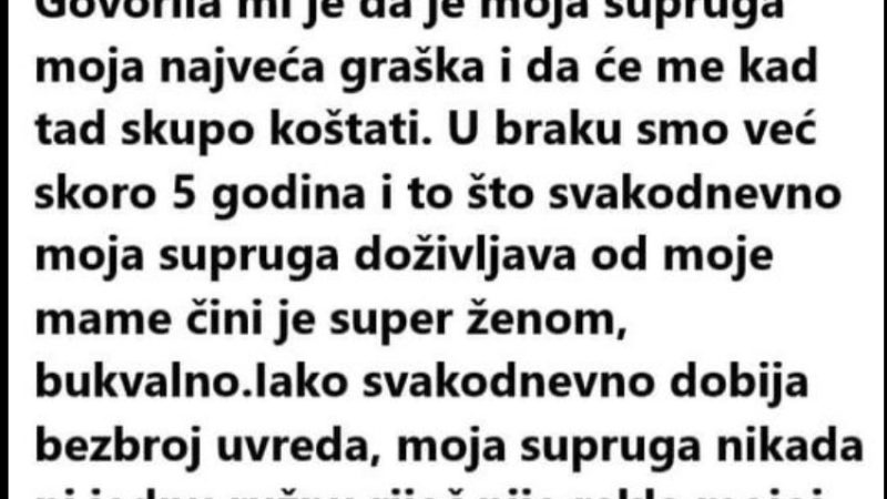 “Vjenčao sam se protiv volje mojih roditelja odnosno moje mame”