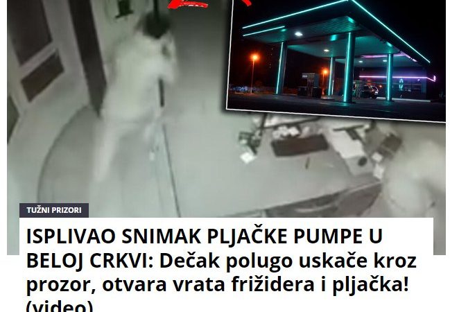 ISPLIVAO SNIMAK PLJAČKE PUMPE U BELOJ CRKVI: Dečak polugo uskače kroz prozor, otvara vrata frižidera i pljačka! (video)