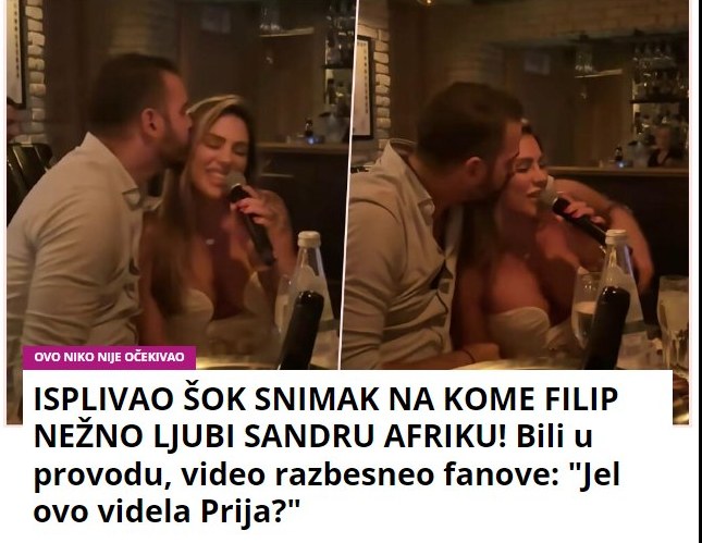 ISPLIVAO ŠOK SNIMAK NA KOME FILIP NEŽNO LJUBI SANDRU AFRIKU! Bili u provodu, video razbesneo fanove: “Jel ovo videla Prija?”