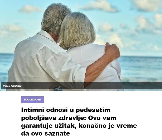 Intimni odnosi u pedesetim poboljšava zdravlje: Ovo vam garantuje užitak, konačno je vreme da ovo saznate