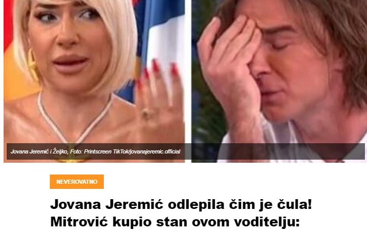 Jovana Jeremić odlepila čim je čula! Mitrović kupio stan ovom voditelju: Osula paljbu po njemu, a on joj uzvratio