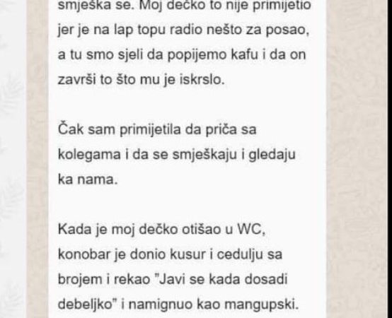 “Sjedila sam sa dečkom u kafiću”