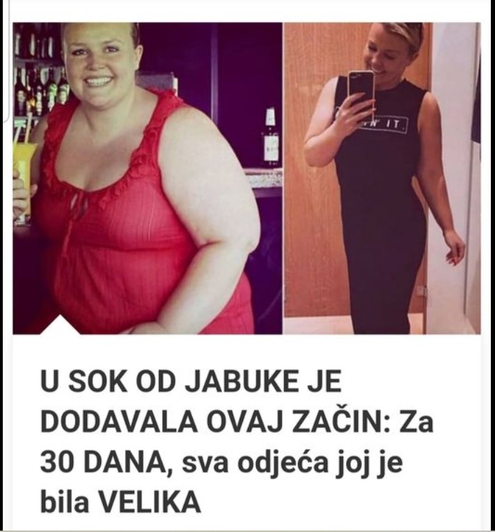 U SOK OD JABUKE JE DODAVALA OVAJ ZAČIN: Za 30 DANA, Sva Odjeća Joj Je Bila VELIKA