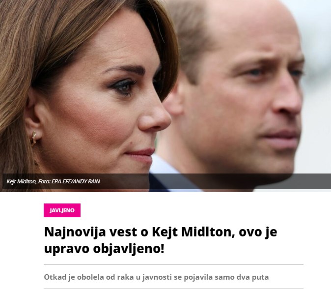 Najnovija vest o Kejt Midlton, ovo je upravo objavljeno!