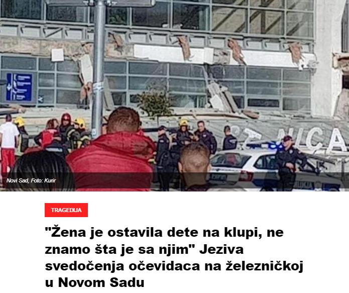 “Žena je ostavila dete na klupi, ne znamo šta je sa njim” Jeziva svedočenja očevidaca na železničkoj u Novom Sadu