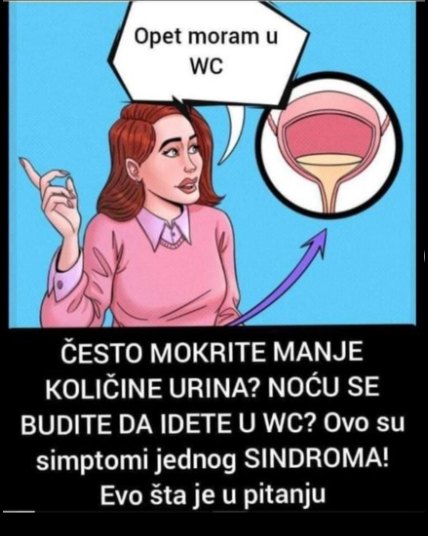 ČESTO MOKRITE MANJE KOLIČINE URINA? NOĆU SE BUDITE DA IDETE U WC? Ovo su simptomi jednog SINDROMA! Evo šta je u pitanju