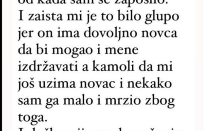 “Moj otac mi svaki mjesec uzima po 150€ za stanarinu zbog…”