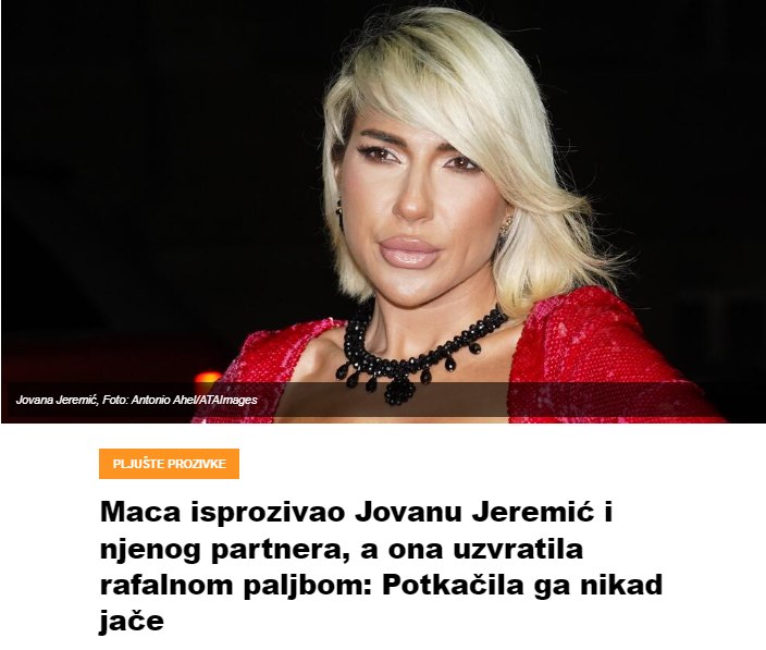 Maca isprozivao Jovanu Jeremić i njenog partnera, a ona uzvratila rafalnom paljbom: Potkačila ga nikad jače