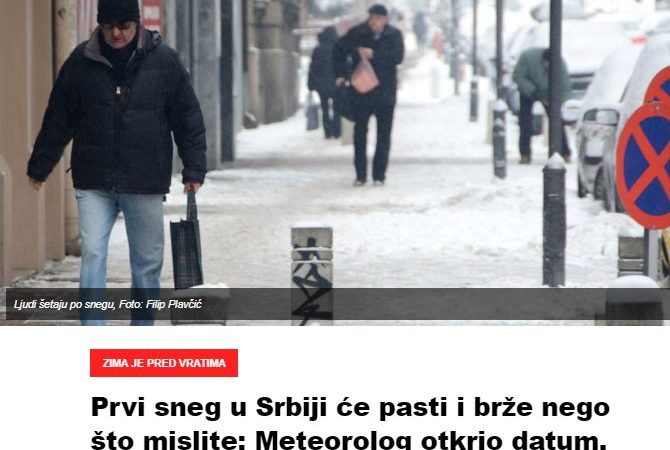 Prvi sneg u Srbiji će pasti i brže nego što mislite: Meteorolog otkrio datum, spomenuo i pahulje u Beogradu