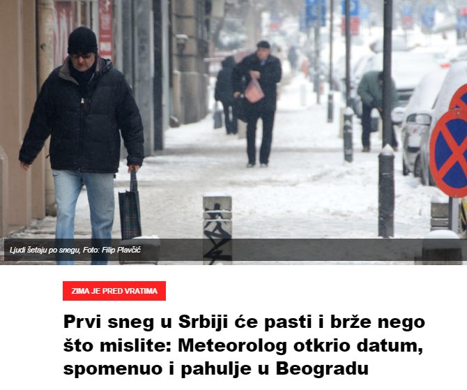 Prvi sneg u Srbiji će pasti i brže nego što mislite: Meteorolog otkrio datum, spomenuo i pahulje u Beogradu