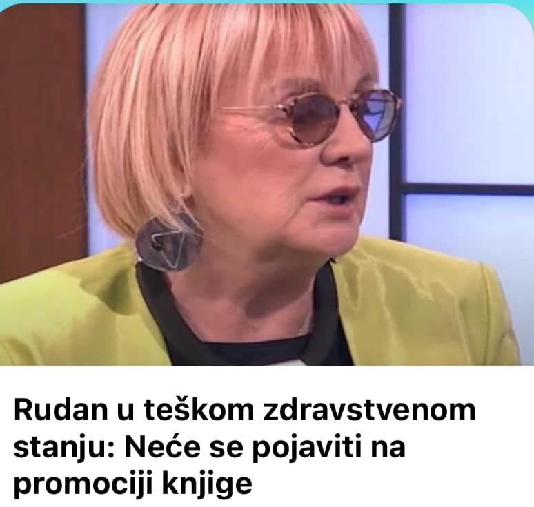 Rudan u teškom zdravstvenom stanju: Neće se pojaviti na promociji knjige