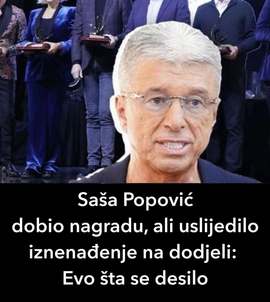 Saša Popović dobio nagradu, ali uslijedilo iznenađenje na dodjeli: Evo šta se desilo