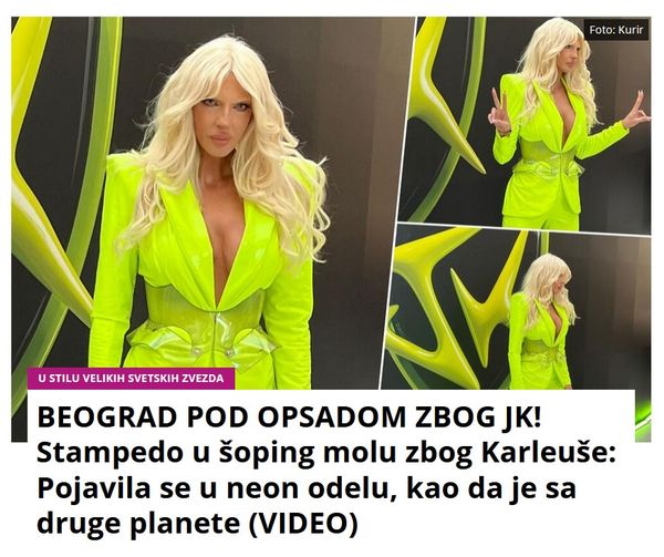 BEOGRAD POD OPSADOM ZBOG JK! Stampedo u šoping molu zbog Karleuše: Pojavila se u neon odelu, kao da je sa druge planete