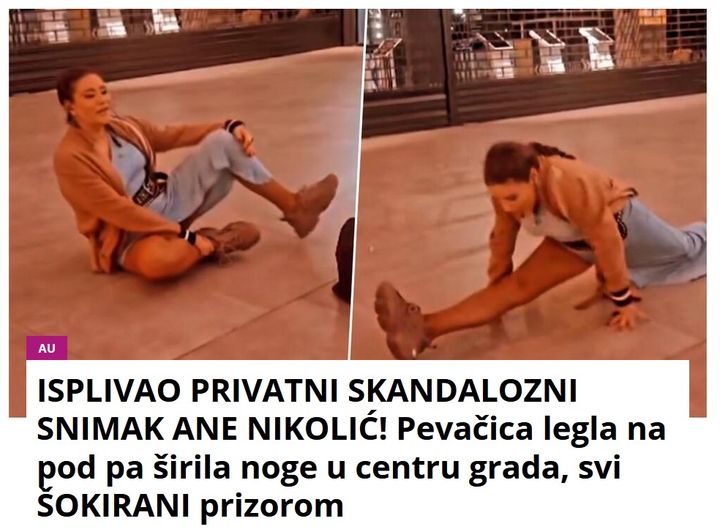 ISPLIVAO PRIVATNI SKANDALOZNI SNIMAK ANE NIKOLIĆ! Pevačica legla na pod pa širila noge u centru grada, svi ŠOKIRANI prizorom