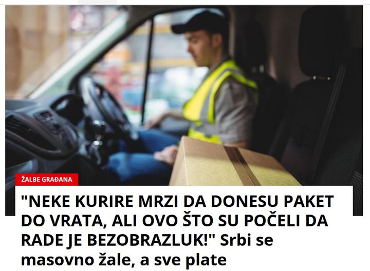 “NEKE KURIRE MRZI DA DONESU PAKET DO VRATA, ALI OVO ŠTO SU POČELI DA RADE JE BEZOBRAZLUK!” Srbi se masovno žale, a sve plate