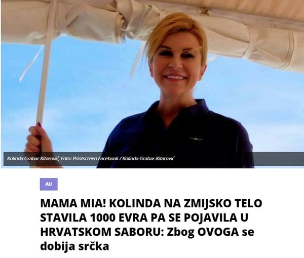 MAMA MIA! KOLINDA NA ZMIJSKO TELO STAVILA 1000 EVRA PA SE POJAVILA U HRVATSKOM SABORU: Zbog OVOGA se dobija srčka