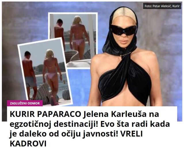 KURIR PAPARACO Jelena Karleuša na egzotičnoj destinaciji! Evo šta radi kada je daleko od očiju javnosti! VRELI KADROVI