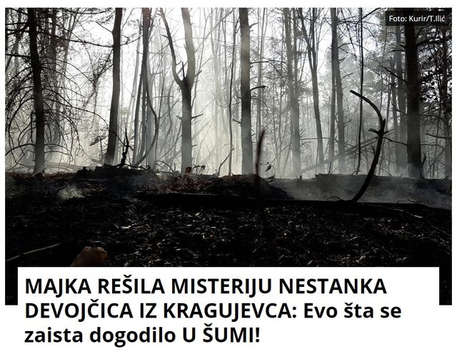 MAJKA REŠILA MISTERIJU NESTANKA DEVOJČICA IZ KRAGUJEVCA: Evo šta se zaista dogodilo U ŠUMI!