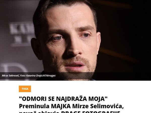 “ODMORI SE NAJDRAŽA MOJA” Preminula MAJKA Mirze Selimovića, pevač objavio DRAGE FOTOGRAFIJE
