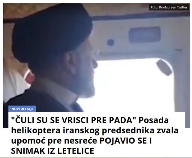 “ČULI SU SE VRISCI PRE PADA” Posada helikoptera iranskog predsednika zvala upomoć pre nesreće POJAVIO SE I SNIMAK IZ LETELICE