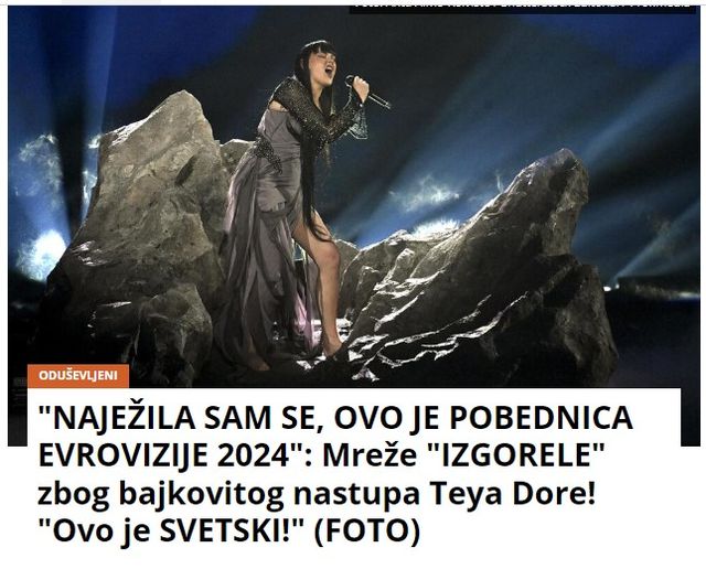 “NAJEŽILA SAM SE, OVO JE POBEDNICA EVROVIZIJE 2024”: Mreže “IZGORELE” zbog bajkovitog nastupa Teya Dore! “Ovo je SVETSKI!” (FOTO)