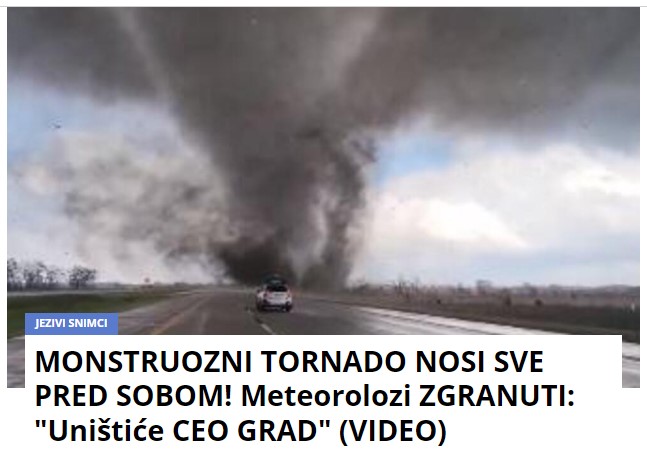 MONSTRUOZNI TORNADO NOSI SVE PRED SOBOM! Meteorolozi ZGRANUTI: “Uništiće CEO GRAD” (VIDEO)