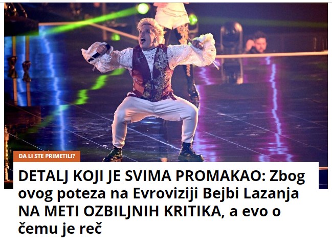 DETALJ KOJI JE SVIMA PROMAKAO: Zbog ovog poteza na Evroviziji Bejbi Lazanja NA METI OZBILJNIH KRITIKA, a evo o čemu je reč