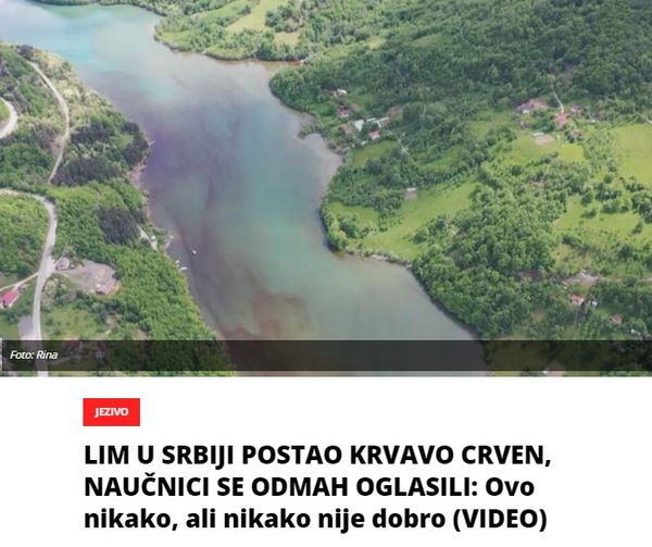 LIM U SRBIJI POSTAO KRVAVO CRVEN, NAUČNICI SE ODMAH OGLASILI: Ovo nikako, ali nikako nije dobro