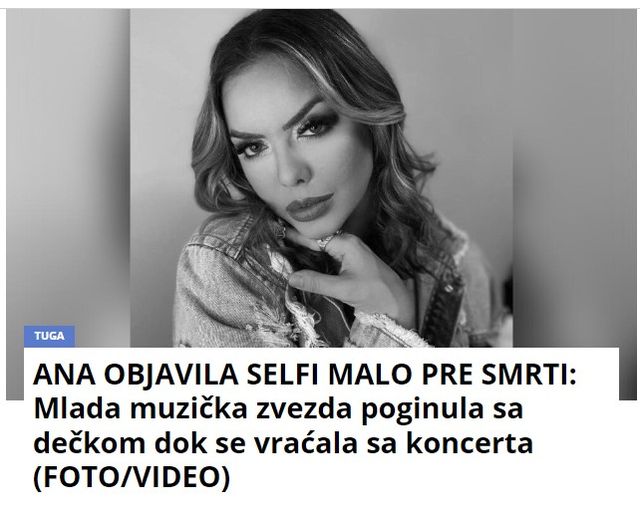 ANA OBJAVILA SELFI MALO PRE SMRTI: Mlada muzička zvezda poginula sa dečkom dok se vraćala sa koncerta (FOTO/VIDEO)