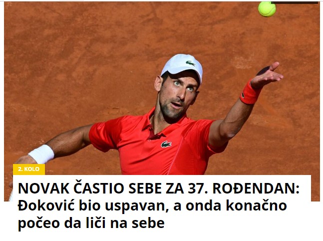 NOVAK ČASTIO SEBE ZA 37. ROĐENDAN: Đoković bio uspavan, a onda konačno počeo da liči na sebe