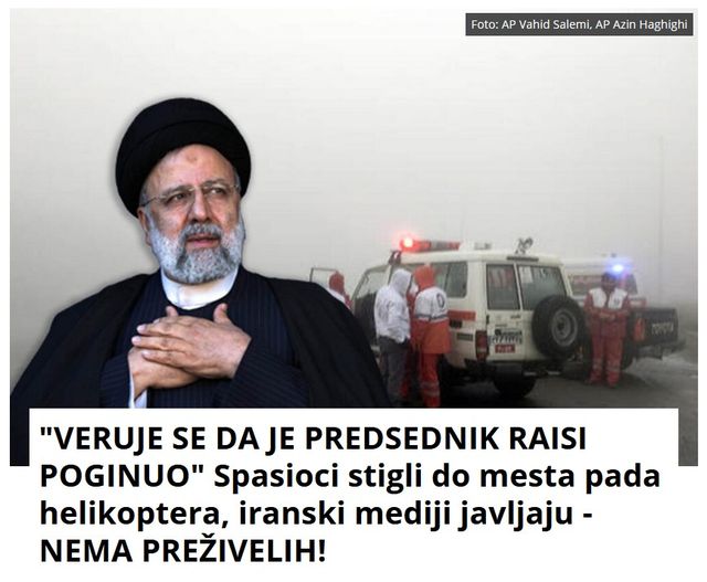 “VERUJE SE DA JE PREDSEDNIK RAISI POGINUO” Spasioci stigli do mesta pada helikoptera, iranski mediji javljaju – NEMA PREŽIVELIH!