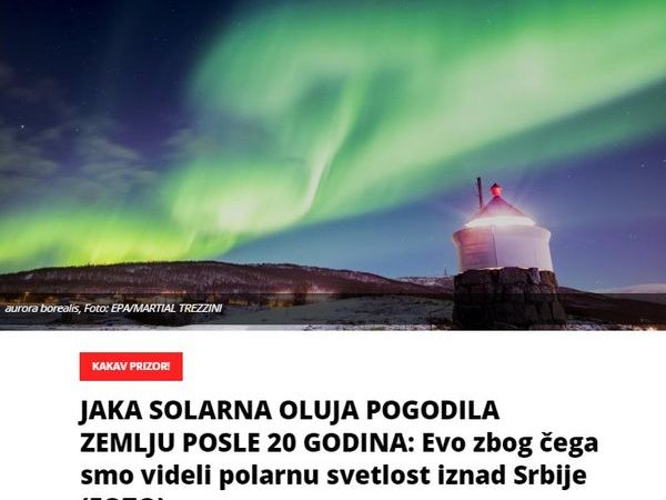 JAKA SOLARNA OLUJA POGODILA ZEMLJU POSLE 20 GODINA: Evo zbog čega smo videli polarnu svetlost iznad Srbije (FOTO)